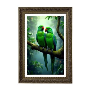 Two Love Birds Parrot Big Photo Frame - 20x28 Inches For Home,Temple & Office Decoration (F11045) Two Love Birds Parrot Big Photo Frame - 20x28 Inches For Home,Temple & Office Decoration (F11045)