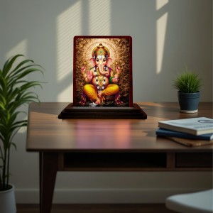 Car Desk/Table Top Lord Ganesha Wooden Photo Stand 3x4 Inches, Compact & Stylish Spiritual Display For Car, Home & Office (Pack Of 1) (F15076) Car Desk/Table Top Lord Ganesha Wooden Photo Stand 3x4 Inches, Compact & Stylish Spiritual Display For Car, Home & Office (Pack Of 1) (F15076)