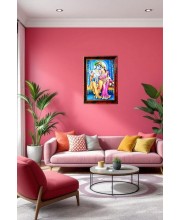 Radha Krishna Photo Frame For Wall & Table | 7x9 Inch Golden Cherry Finish | Decorative Radha Krishna Photo Frame For Home, Office & Pooja Room (F11820)