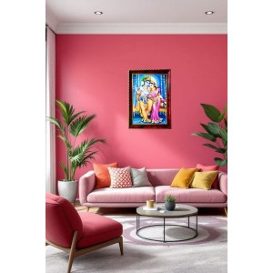 Radha Krishna Photo Frame For Wall & Table | 7x9 Inch Golden Cherry Finish | Decorative Radha Krishna Photo Frame For Home, Office & Pooja Room (F11820) Radha Krishna Photo Frame For Wall & Table | 7x9 Inch Golden Cherry Finish | Decorative Radha Krishna Photo Frame For Home, Office & Pooja Room (F11820)