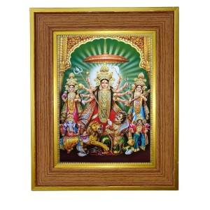 Goddess Maa Durga Photo Frame 12x16 Inches-Brown Wooden Frame For Home, Office & Temple Decoration And Gifting (F6286) Goddess Maa Durga Photo Frame 12x16 Inches-Brown Wooden Frame For Home, Office & Temple Decoration And Gifting (F6286)