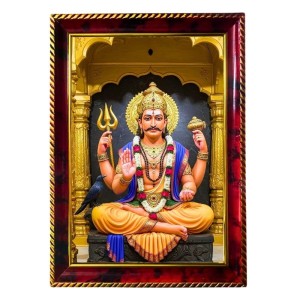 Shani Dev Photo Frame For Wall & Table | 7x9 Inch Golden Cherry Finish | Decorative Shani Dev Photo Frame For Home, Office & Pooja Room (F11687) Shani Dev Photo Frame For Wall & Table | 7x9 Inch Golden Cherry Finish | Decorative Shani Dev Photo Frame For Home, Office & Pooja Room (F11687)