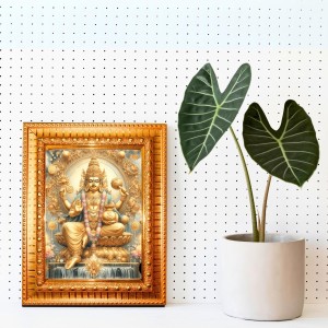 Lord Kuber Maharaj Golden Designer Photo Frame | 10x14 Inch Religious Wall Hanging Frame For Home & Office Decoration | Hindu Deity Spiritual Gift Item Lord Kuber Maharaj Golden Designer Photo Frame | 10x14 Inch Religious Wall Hanging Frame For Home & Office Decoration | Hindu Deity Spiritual Gift Item
