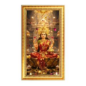 Mata Lakhsmi Digital Golden Color Photo Frame | Hindu Religious Wall Decor | 10x17 Inches - Inspirational Wall Art For Office, Home Decor - Ideal Spiritual Gift (F10366) Mata Lakhsmi Digital Golden Color Photo Frame | Hindu Religious Wall Decor | 10x17 Inches - Inspirational Wall Art For Office, Home Decor - Ideal Spiritual Gift (F10366)