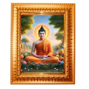 Lord Gautam Buddha Golden Designer Photo Frame | 14x18 Inch Religious Wall Hanging Frame For Home & Office Decoration | Hindu Deity Spiritual Gift Item Lord Gautam Buddha Golden Designer Photo Frame | 14x18 Inch Religious Wall Hanging Frame For Home & Office Decoration | Hindu Deity Spiritual Gift Item