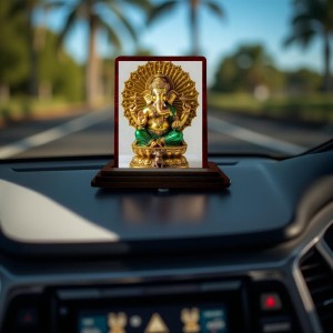 Car Desk/Table Top Lord Ganesha Wooden Photo Stand 3x4 Inches, Compact & Stylish Spiritual Display For Car, Home & Office (Pack Of 1) (F14262) Car Desk/Table Top Lord Ganesha Wooden Photo Stand 3x4 Inches, Compact & Stylish Spiritual Display For Car, Home & Office (Pack Of 1) (F14262)