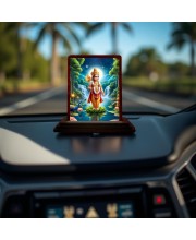Car Desk/Table Top Lord Karthikeya Wooden Photo Stand 3x4 Inches, Compact & Stylish Spiritual Display For Car, Home & Office (Pack Of 1) (F14316)