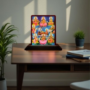 Car Desk/Table Top Lord Vishnu Maa Laxmi Wooden Photo Stand 3x4 Inches, Compact & Stylish Spiritual Display For Car, Home & Office (Pack Of 1) (F15176) Car Desk/Table Top Lord Vishnu Maa Laxmi Wooden Photo Stand 3x4 Inches, Compact & Stylish Spiritual Display For Car, Home & Office (Pack Of 1) (F15176)