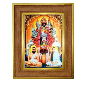 Goddess Kali Photo Frame 10x14 Inches-Brown Wooden Frame For Home, Office & Temple Decoration And Gifting (F6350) Goddess Kali Photo Frame 10x14 Inches-Brown Wooden Frame For Home, Office & Temple Decoration And Gifting (F6350)
