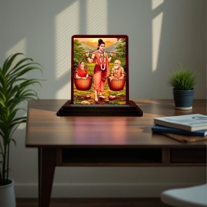 Car Desk/Table Top Shravana Kumara With His Parents Wooden Photo Stand 3x4 Inches, Compact & Stylish Spiritual Display For Car, Home & Office (Pack Of 1) (F14589) Car Desk/Table Top Shravana Kumara With His Parents Wooden Photo Stand 3x4 Inches, Compact & Stylish Spiritual Display For Car, Home & Office (Pack Of 1) (F14589)