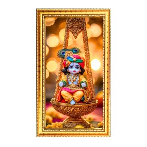 Baby Krishna Digital Golden Color Photo Frame | Hindu Religious Wall Decor | 8x15 Inches - Inspirational Wall Art For Office, Home Decor - Ideal Spiritual Gift (F10274) Baby Krishna Digital Golden Color Photo Frame | Hindu Religious Wall Decor | 8x15 Inches - Inspirational Wall Art For Office, Home Decor - Ideal Spiritual Gift (F10274)