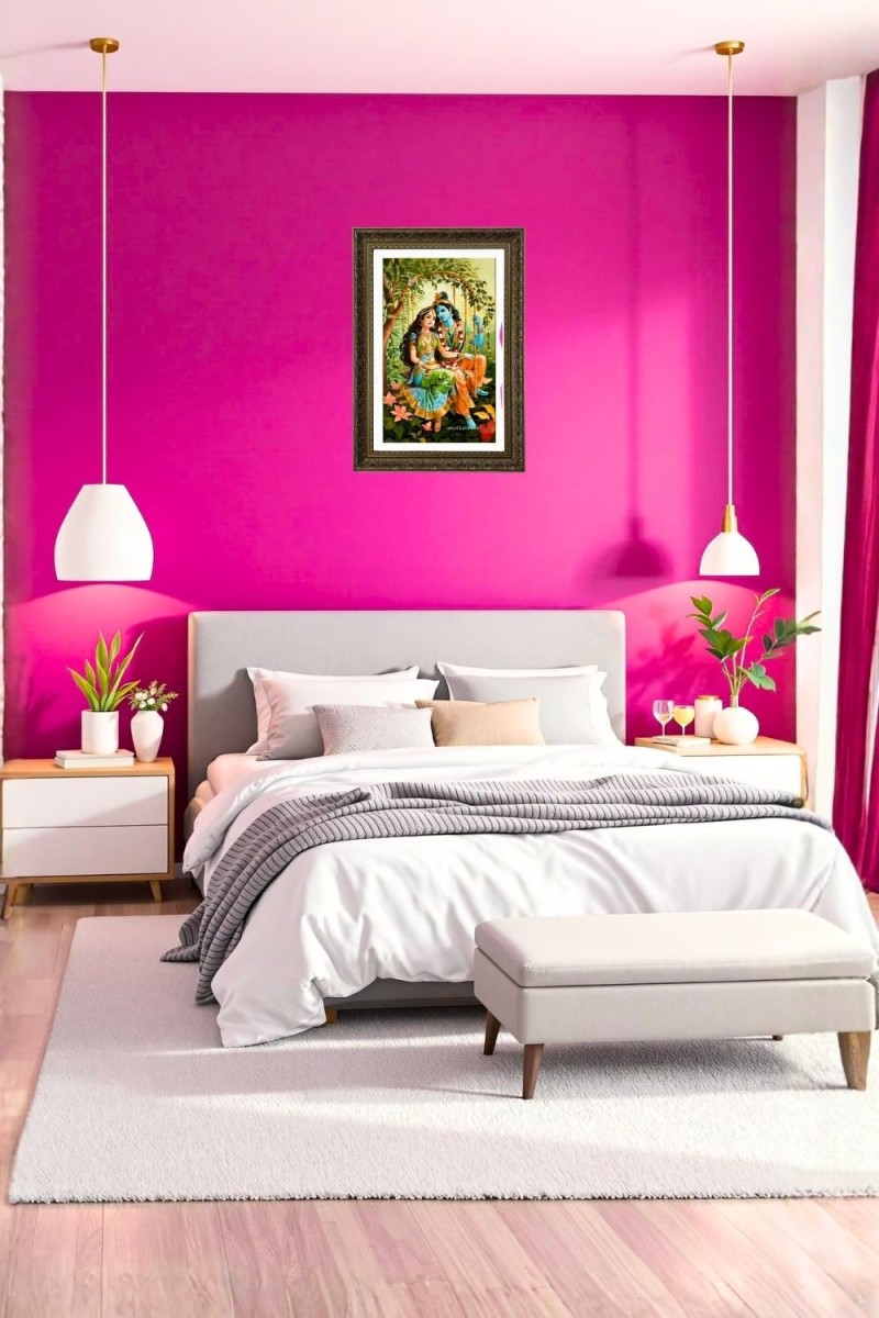 Radha Krishna Big Photo Frame - 20x28 Inches For Home,Temple & Office Decoration (F10755)