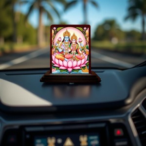 Car Desk/Table Top Lord Vishnu Lakshmi Wooden Photo Stand 3x4 Inches, Compact & Stylish Spiritual Display For Car, Home & Office (Pack Of 1) (F14443) Car Desk/Table Top Lord Vishnu Lakshmi Wooden Photo Stand 3x4 Inches, Compact & Stylish Spiritual Display For Car, Home & Office (Pack Of 1) (F14443)