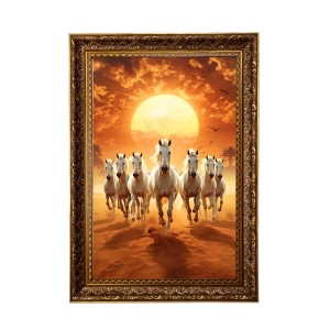Seven Running Horses Big Photo Frame - 20x28 Inches For Home,Temple & Office Decoration (F11221) Seven Running Horses Big Photo Frame - 20x28 Inches For Home,Temple & Office Decoration (F11221)