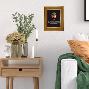 Buddha Photo Frame 10x14 Inches-Brown Wooden Frame For Home, Office & Temple Decoration And Gifting (F6327)