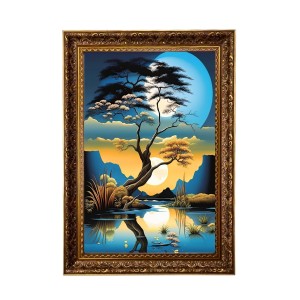 Painting Tree Big Photo Frame - 20x28 Inches For Home,Temple & Office Decoration (F11225)