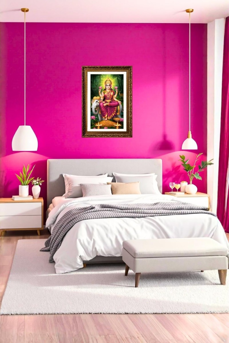 Maa Lakhsmi Big Photo Frame - 20x28 Inches For Home,Temple & Office Decoration (F10665)
