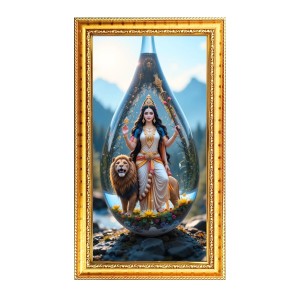 Mata Durga Digital Golden Color Photo Frame | Hindu Religious Wall Decor | 8x15 Inches - Inspirational Wall Art For Office, Home Decor - Ideal Spiritual Gift (F10359) Mata Durga Digital Golden Color Photo Frame | Hindu Religious Wall Decor | 8x15 Inches - Inspirational Wall Art For Office, Home Decor - Ideal Spiritual Gift (F10359)