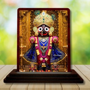 Car Desk/Table Top Lord Jagannath Wooden Photo Stand 3x4 Inches, Compact & Stylish Spiritual Display For Car, Home & Office (Pack Of 1) (F14587) Car Desk/Table Top Lord Jagannath Wooden Photo Stand 3x4 Inches, Compact & Stylish Spiritual Display For Car, Home & Office (Pack Of 1) (F14587)