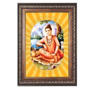 Sripada Srivallabha Spiritual Guru Digital Photo In Designer Frame, Size 16x20 Inch | Hindu Religious Picture For Home Temple, Office & Gift | Wall Art & Pooja Decor (F10442)