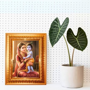 Bal Gopal And Mata Yashoda Golden Designer Photo Frame | 10x14 Inch Religious Wall Hanging Frame For Home & Office Decoration | Hindu Deity Spiritual Gift Item Bal Gopal And Mata Yashoda Golden Designer Photo Frame | 10x14 Inch Religious Wall Hanging Frame For Home & Office Decoration | Hindu Deity Spiritual Gift Item