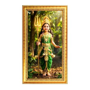 Little Durga Digital Golden Color Photo Frame | Hindu Religious Wall Decor | 10x17 Inches - Inspirational Wall Art For Office, Home Decor - Ideal Spiritual Gift (F10361) Little Durga Digital Golden Color Photo Frame | Hindu Religious Wall Decor | 10x17 Inches - Inspirational Wall Art For Office, Home Decor - Ideal Spiritual Gift (F10361)