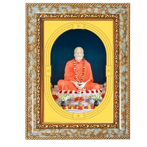 Sri Ramkrishna Spiritual Guru Digital Photo In Designer Frame, Size 10x16 Inch | Hindu Religious Picture For Home Temple, Office & Gift | Wall Art & Pooja Decor (F10416)