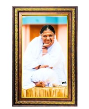 Sri Mata Amritanandamayi Devi Digital Golden Balck Color Photo Frame | Hindu Religious Wall Decor | 10x16 Inches - Inspirational Wall Art For Office, Home Decor - Ideal Spiritual Gift (F16632)