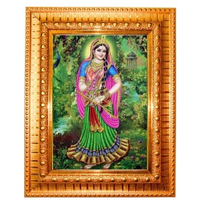Shree Radha Golden Designer Photo Frame | 10x14 Inch Religious Wall Hanging Frame For Home & Office Decoration | Hindu Deity Spiritual Gift Item Shree Radha Golden Designer Photo Frame | 10x14 Inch Religious Wall Hanging Frame For Home & Office Decoration | Hindu Deity Spiritual Gift Item