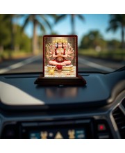 Car Desk/Table Top Lord Hanuman Wooden Photo Stand 3x4 Inches, Compact & Stylish Spiritual Display For Car, Home & Office (Pack Of 1) (F14586)