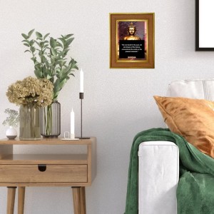 Buddha Photo Frame 10x14 Inches-Brown Wooden Frame For Home, Office & Temple Decoration And Gifting (F6326)