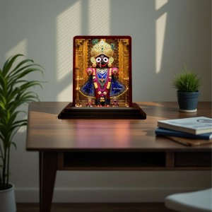Car Desk/Table Top Lord Jagannath Wooden Photo Stand 3x4 Inches, Compact & Stylish Spiritual Display For Car, Home & Office (Pack Of 1) (F14587) Car Desk/Table Top Lord Jagannath Wooden Photo Stand 3x4 Inches, Compact & Stylish Spiritual Display For Car, Home & Office (Pack Of 1) (F14587)