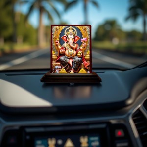 Car Desk/Table Top Lord Ganesha Wooden Photo Stand 3x4 Inches, Compact & Stylish Spiritual Display For Car, Home & Office (Pack Of 1) (F15078) Car Desk/Table Top Lord Ganesha Wooden Photo Stand 3x4 Inches, Compact & Stylish Spiritual Display For Car, Home & Office (Pack Of 1) (F15078)