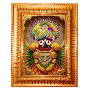 Lord Jagannath Golden Designer Photo Frame | 10x14 Inch Religious Wall Hanging Frame For Home & Office Decoration | Hindu Deity Lord Jagannath Spiritual Gift Item Lord Jagannath Golden Designer Photo Frame | 10x14 Inch Religious Wall Hanging Frame For Home & Office Decoration | Hindu Deity Lord Jagannath Spiritual Gift Item