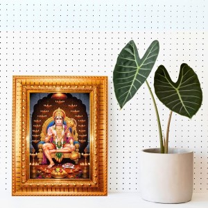 Maa Kaali Golden Designer Photo Frame | 18x22 Inch Religious Wall Hanging Frame For Home, Office Decoration and Spiritual Gift Item (M1)