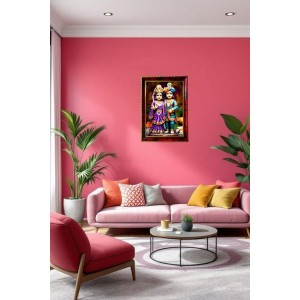 Radha Krishna Photo Frame For Wall & Table | 7x9 Inch Golden Cherry Finish | Decorative Radha Krishna Photo Frame For Home, Office & Pooja Room (F11649) Radha Krishna Photo Frame For Wall & Table | 7x9 Inch Golden Cherry Finish | Decorative Radha Krishna Photo Frame For Home, Office & Pooja Room (F11649)