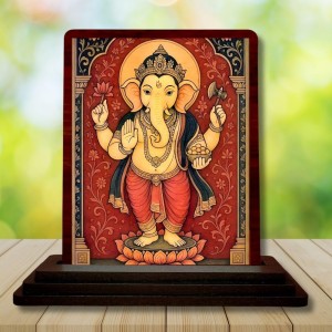 Car Desk/Table Top Lord Ganesha Wooden Photo Stand 3x4 Inches, Compact & Stylish Spiritual Display For Car, Home & Office (Pack Of 1) (F14266) Car Desk/Table Top Lord Ganesha Wooden Photo Stand 3x4 Inches, Compact & Stylish Spiritual Display For Car, Home & Office (Pack Of 1) (F14266)