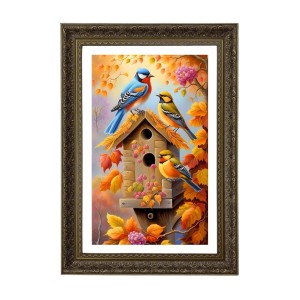 Blue And Orange Plumage Big Photo Frame - 20x28 Inches For Home,Temple & Office Decoration (F10696) Blue And Orange Plumage Big Photo Frame - 20x28 Inches For Home,Temple & Office Decoration (F10696)