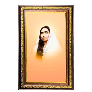 Sarada Devi Digital Golden Balck Color Photo Frame | Hindu Religious Wall Decor | 10x16 Inches - Inspirational Wall Art For Office, Home Decor - Ideal Spiritual Gift (F16644)