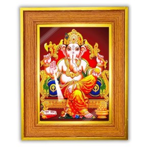 Lord Ganeshaa Photo Frame 16x20 Inches-Brown Wooden Frame For Home, Office & Temple Decoration And Gifting (F6493) Lord Ganeshaa Photo Frame 16x20 Inches-Brown Wooden Frame For Home, Office & Temple Decoration And Gifting (F6493)