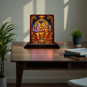 Car Desk/Table Top Lord Vishnu Laxmi Wooden Photo Stand 3x4 Inches, Compact & Stylish Spiritual Display For Car, Home & Office (Pack Of 1) (F15109) Car Desk/Table Top Lord Vishnu Laxmi Wooden Photo Stand 3x4 Inches, Compact & Stylish Spiritual Display For Car, Home & Office (Pack Of 1) (F15109)