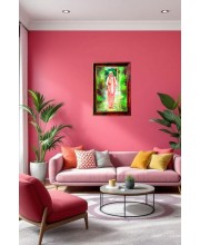Swami Srila Prabhupada Ji Photo Frame For Wall & Table | 7x9 Inch Golden Cherry Finish | Decorative Swami Srila Prabhupada Ji Photo Frame For Home, Office & Pooja Room (F11525)