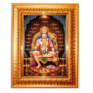 Maa Kaali Golden Designer Photo Frame | 18x22 Inch Religious Wall Hanging Frame For Home, Office Decoration and Spiritual Gift Item (M1)