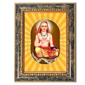 Adi Shankaracharya Spiritual Guru Digital Photo In Designer Frame, Size 16x20 Inch | Hindu Religious Picture For Home Temple, Office & Gift | Wall Art & Pooja Decor (F10429)