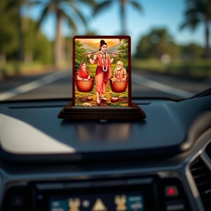 Car Desk/Table Top Shravana Kumara With His Parents Wooden Photo Stand 3x4 Inches, Compact & Stylish Spiritual Display For Car, Home & Office (Pack Of 1) (F14589) Car Desk/Table Top Shravana Kumara With His Parents Wooden Photo Stand 3x4 Inches, Compact & Stylish Spiritual Display For Car, Home & Office (Pack Of 1) (F14589)