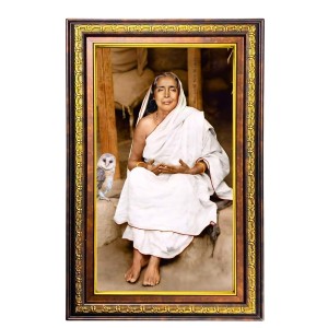 Sarada Devi Digital Golden Balck Color Photo Frame | Hindu Religious Wall Decor | 10x16 Inches - Inspirational Wall Art For Office, Home Decor - Ideal Spiritual Gift (F16636)