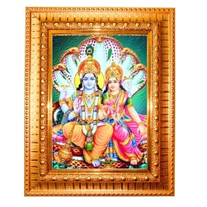 Lord Vishnu Goddess Lakshmi Golden Designer Photo Frame | 10x14 Inch Religious Wall Hanging Frame For Home & Office Decoration | Hindu Deity Lord Vishnu Goddess Lakshmi Spiritual Gift Item Lord Vishnu Goddess Lakshmi Golden Designer Photo Frame | 10x14 Inch Religious Wall Hanging Frame For Home & Office Decoration | Hindu Deity Lord Vishnu Goddess Lakshmi Spiritual Gift Item
