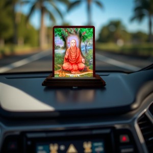 Car Desk/Table Top Shree Swami Samarth Maharaj Wooden Photo Stand 3x4 Inches, Compact & Stylish Spiritual Display For Car, Home & Office (Pack Of 1) (F14649) Car Desk/Table Top Shree Swami Samarth Maharaj Wooden Photo Stand 3x4 Inches, Compact & Stylish Spiritual Display For Car, Home & Office (Pack Of 1) (F14649)