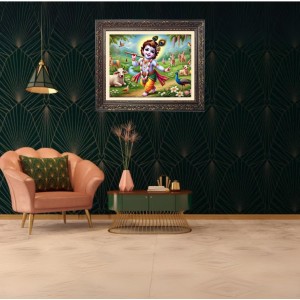 Little krishna Big Photo Frame - 20x24 Inches for Home,Temple & Office Decoration Little krishna Big Photo Frame - 20x24 Inches for Home,Temple & Office Decoration