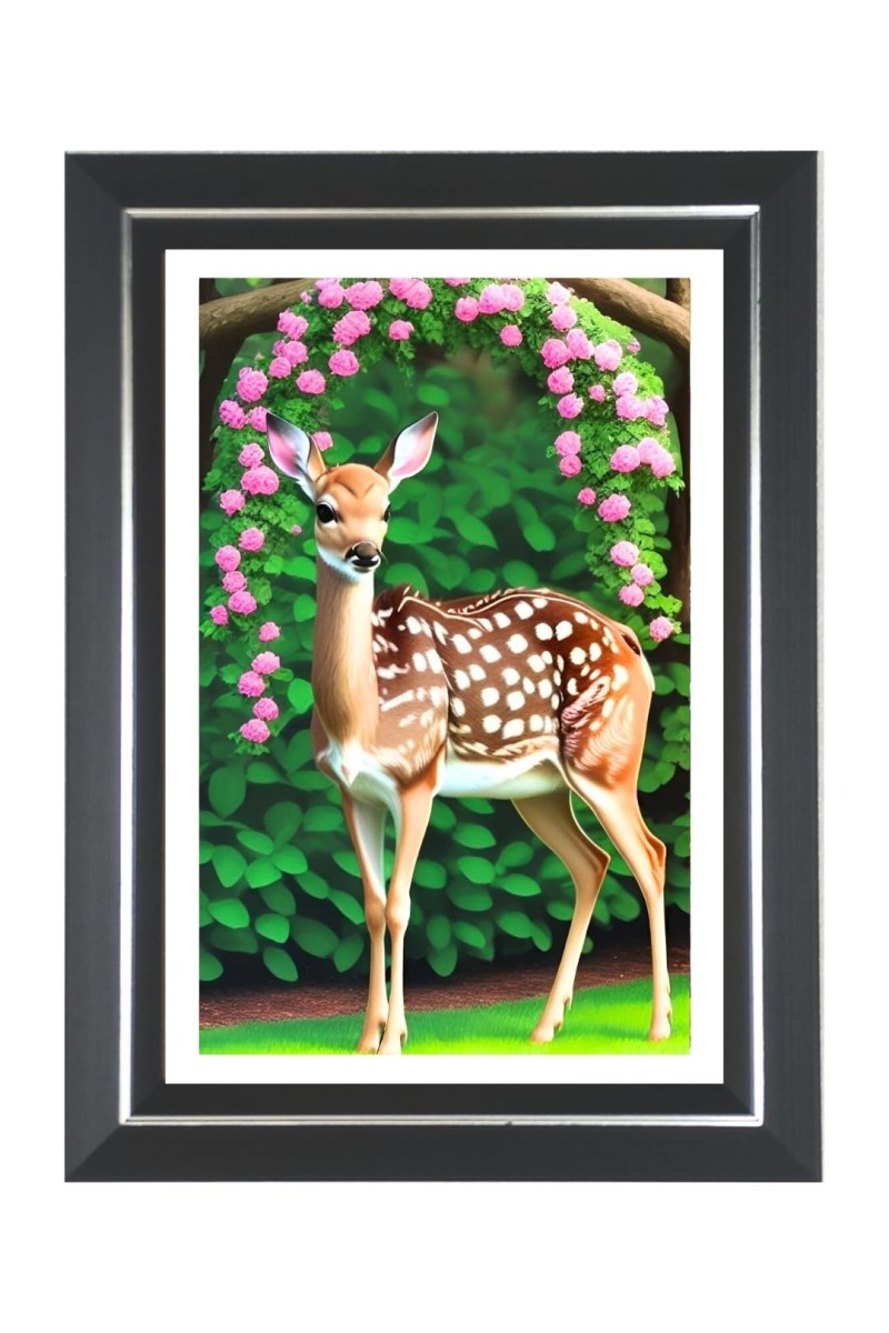 Deer Photo Wall & Table Frame | 10x14 Inch Black Designer | Perfect For Gifting & Home Decor (F9635)